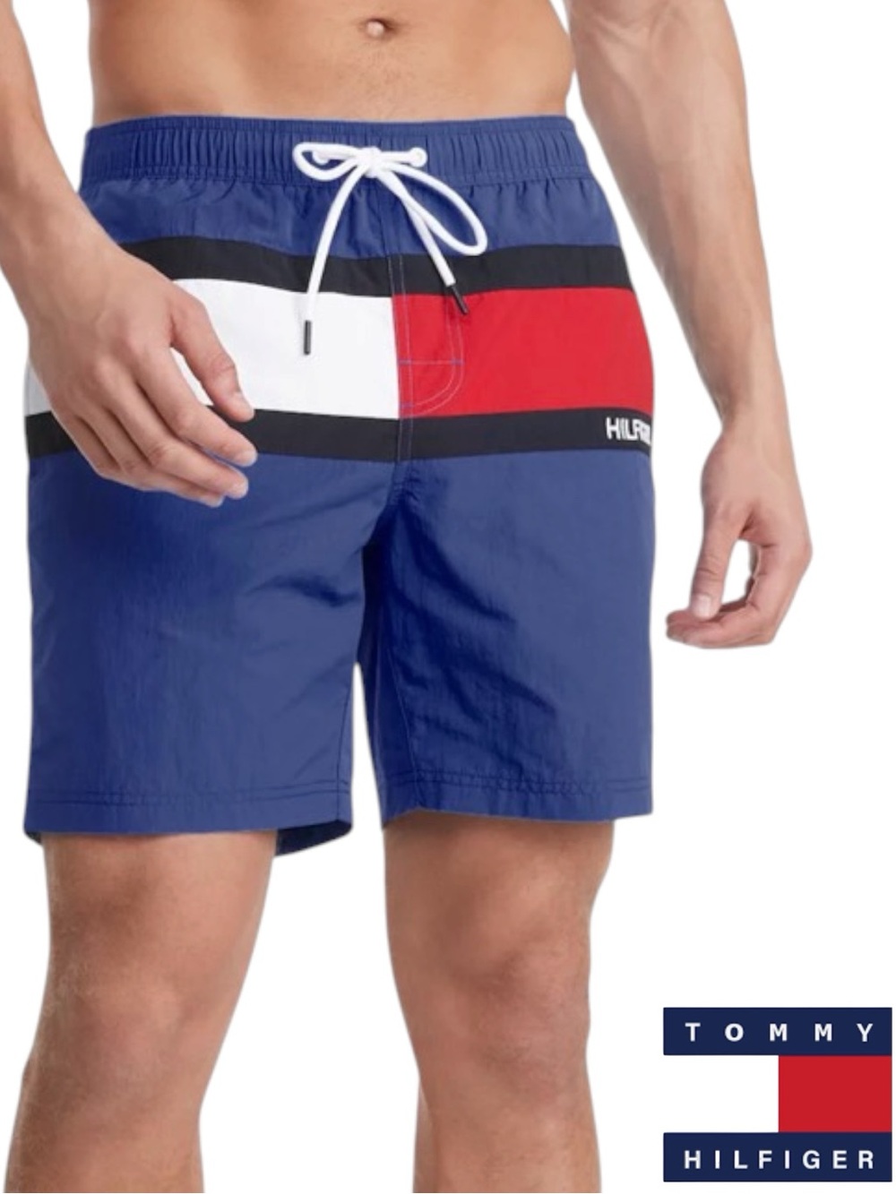 Men's Tommy Hilfiger 7-inch Flag Swim Trunks • Size M
